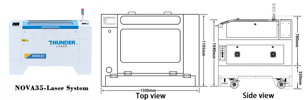 nova35 size laser cutter