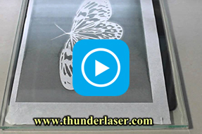 What laser cutter can create: laser engraving glass – a butterfly