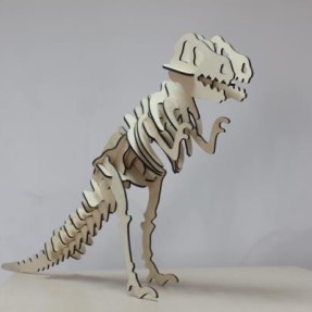 Laser wood model cutting – cutting a dinosaur
