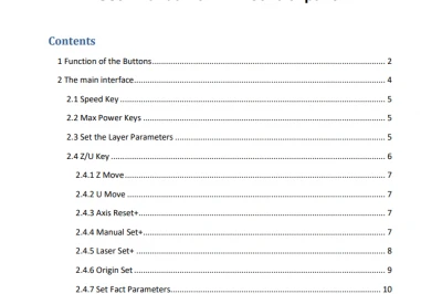 User manual for LCD control panel